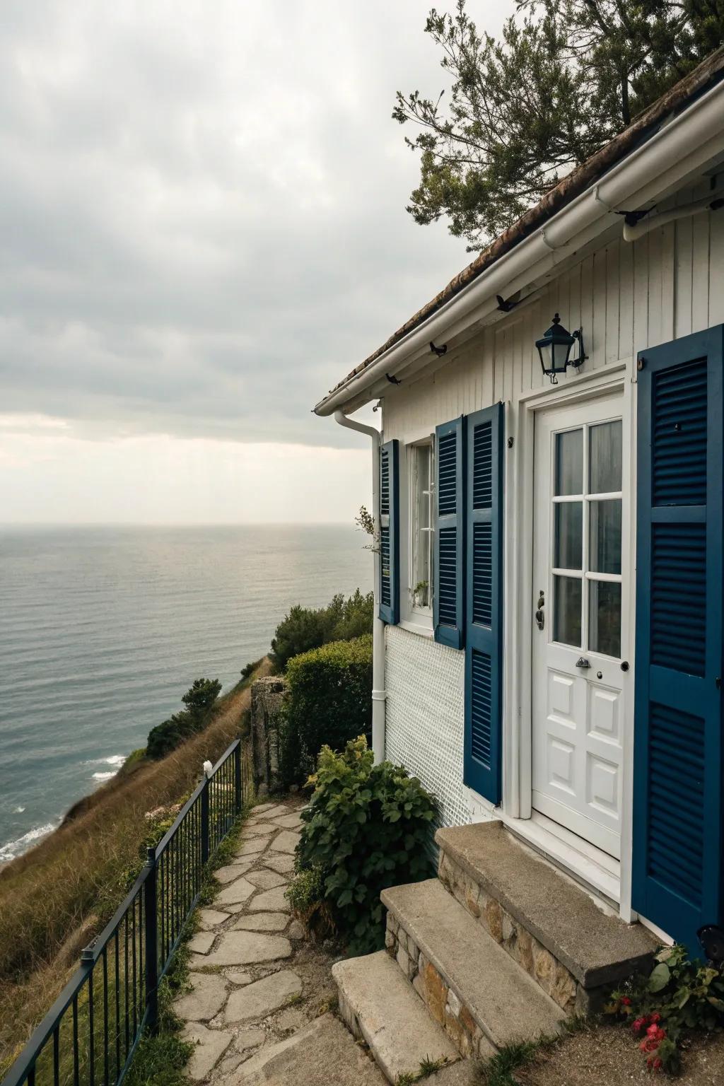 Nautical charm is created through the use of classic navy.