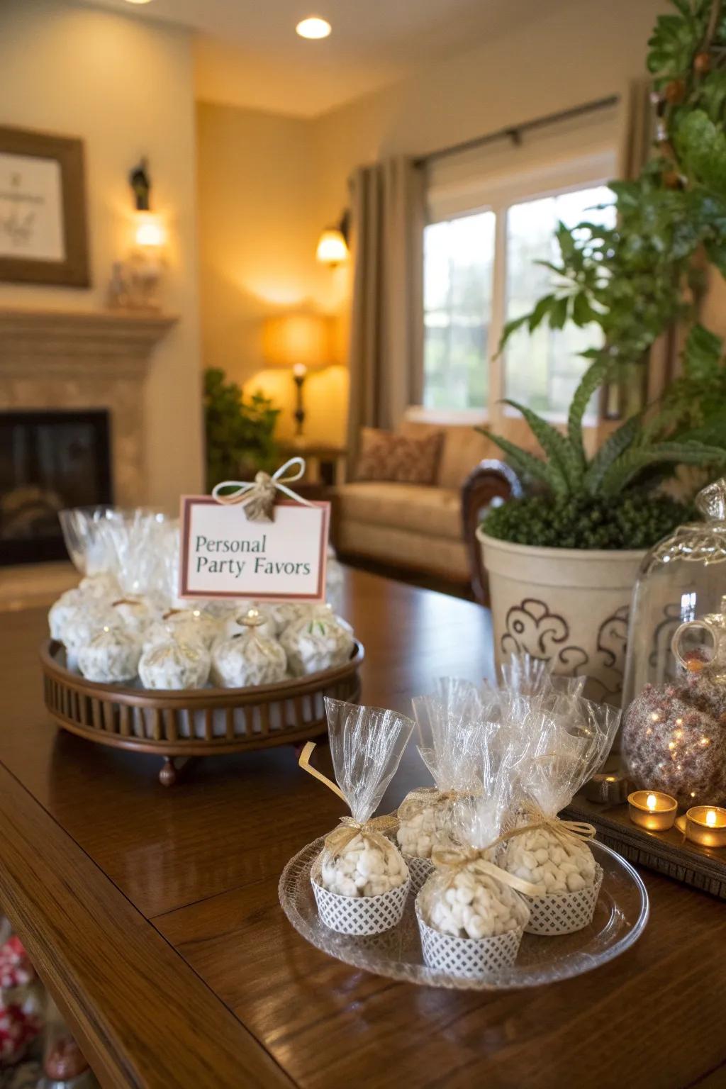 Refined, uniquely crafted party favors presented with style.