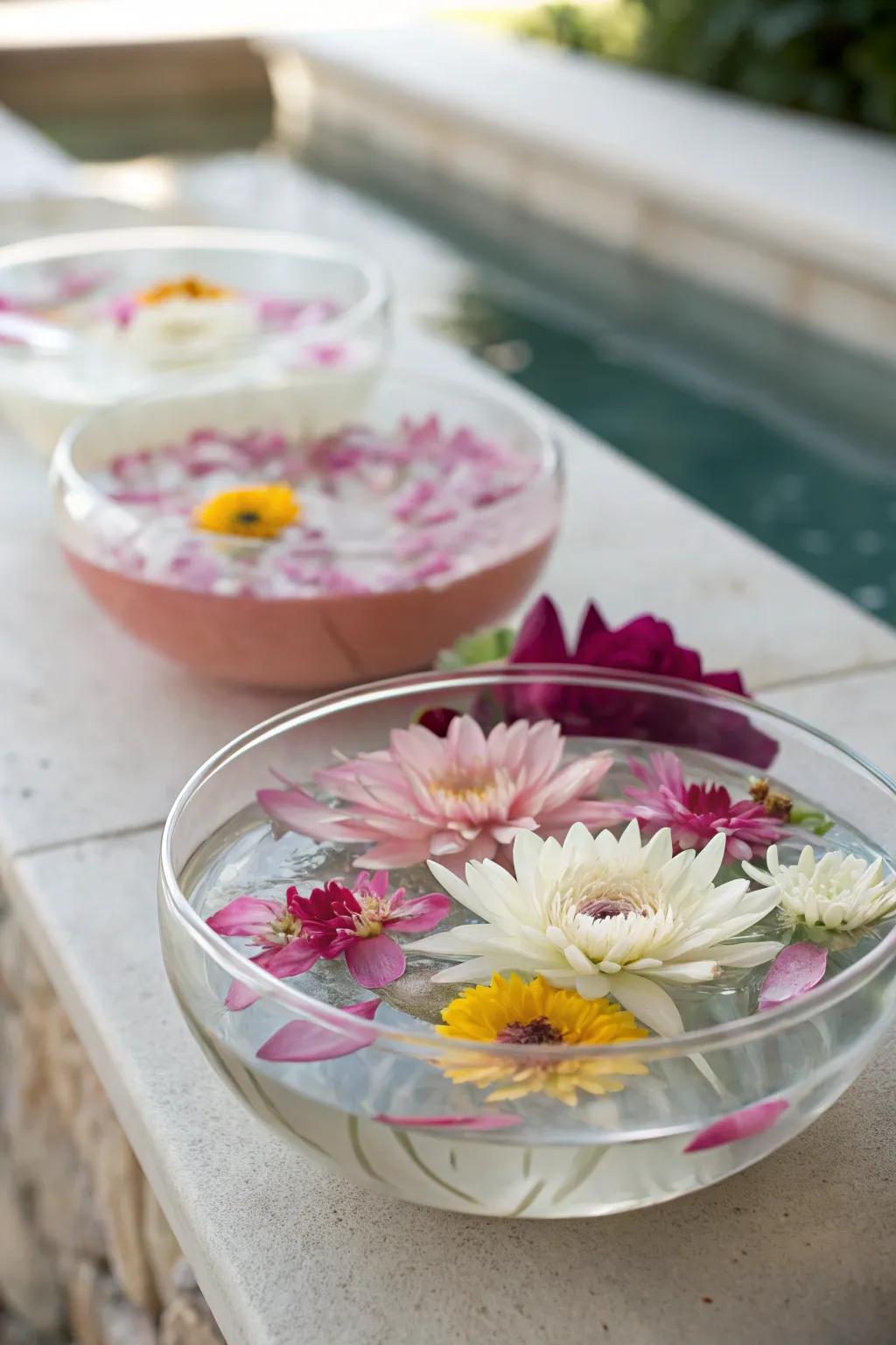 Suspended blooms present a dreamy and fragile centerpiece choice.