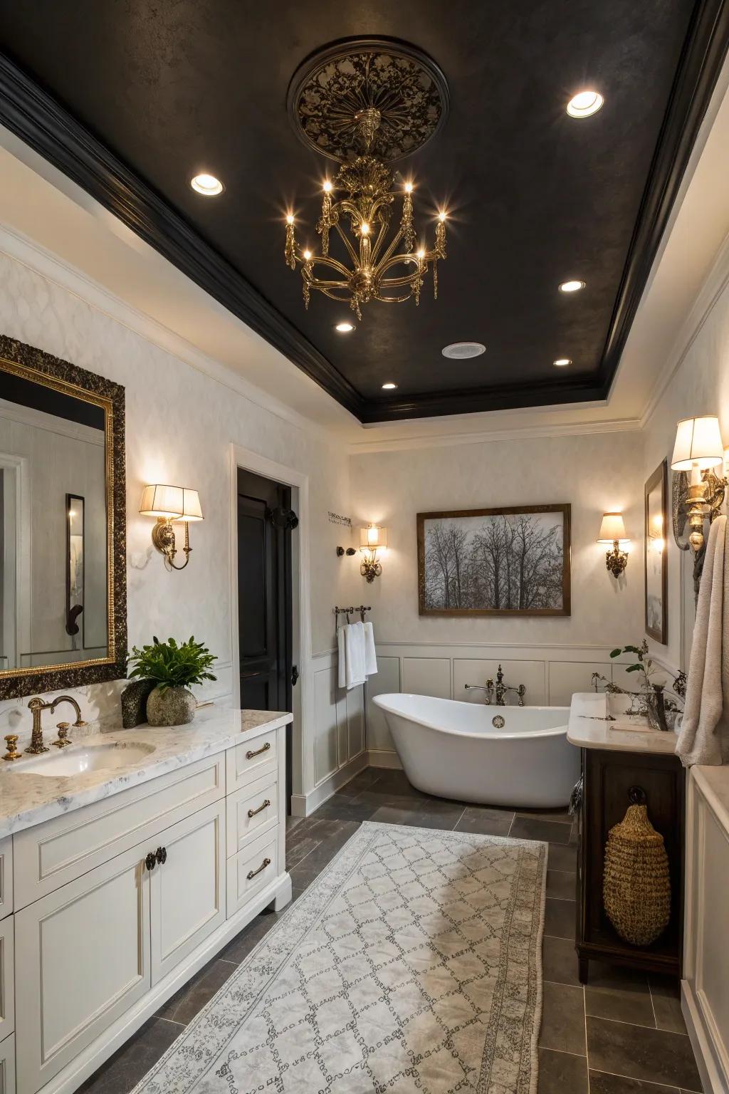 A statement ceiling injects depth and sophistication.