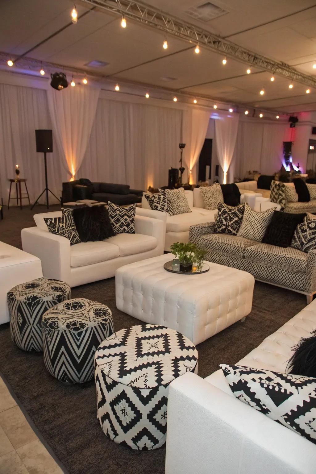 Fabrics enhance comfort and fashion in your occasion decor.