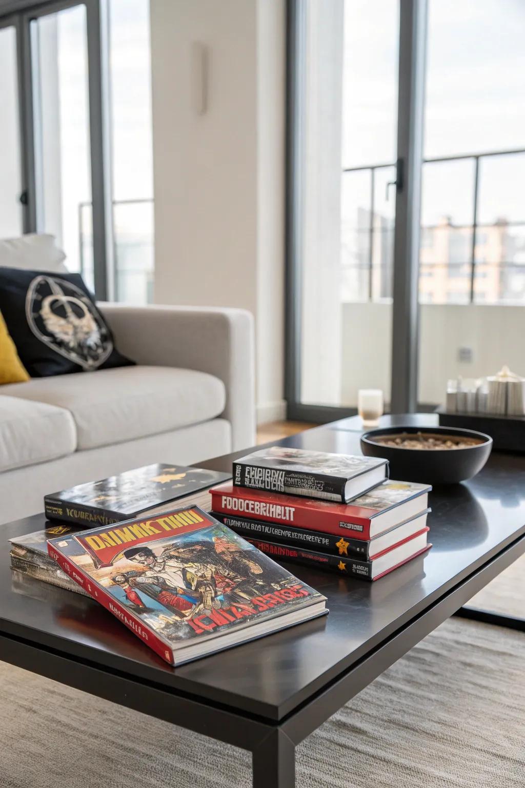 Pop culture-inspired book covers add a trendy touch.