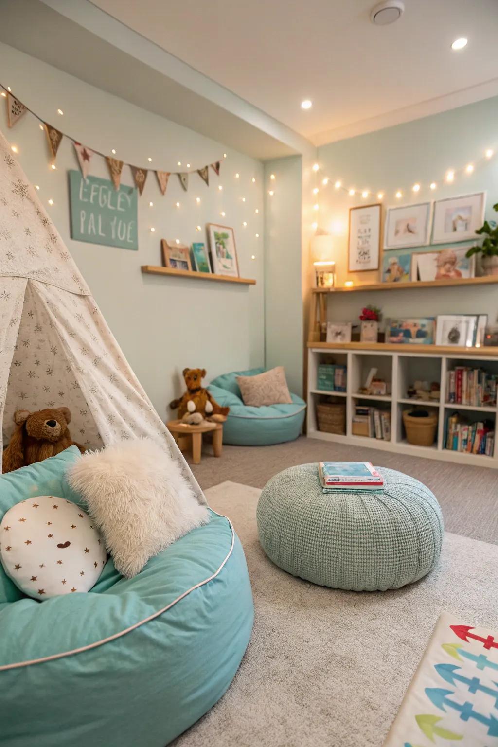 A quiet zone that provides rest and relaxation amidst playtime.