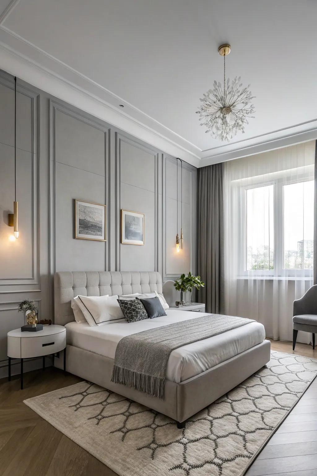 Pale ash walls offer a sleek and calm atmosphere.