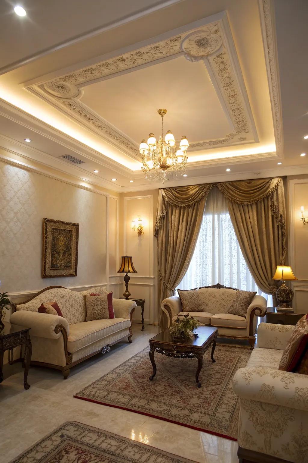 Crown molding adds a touch of elegance.
