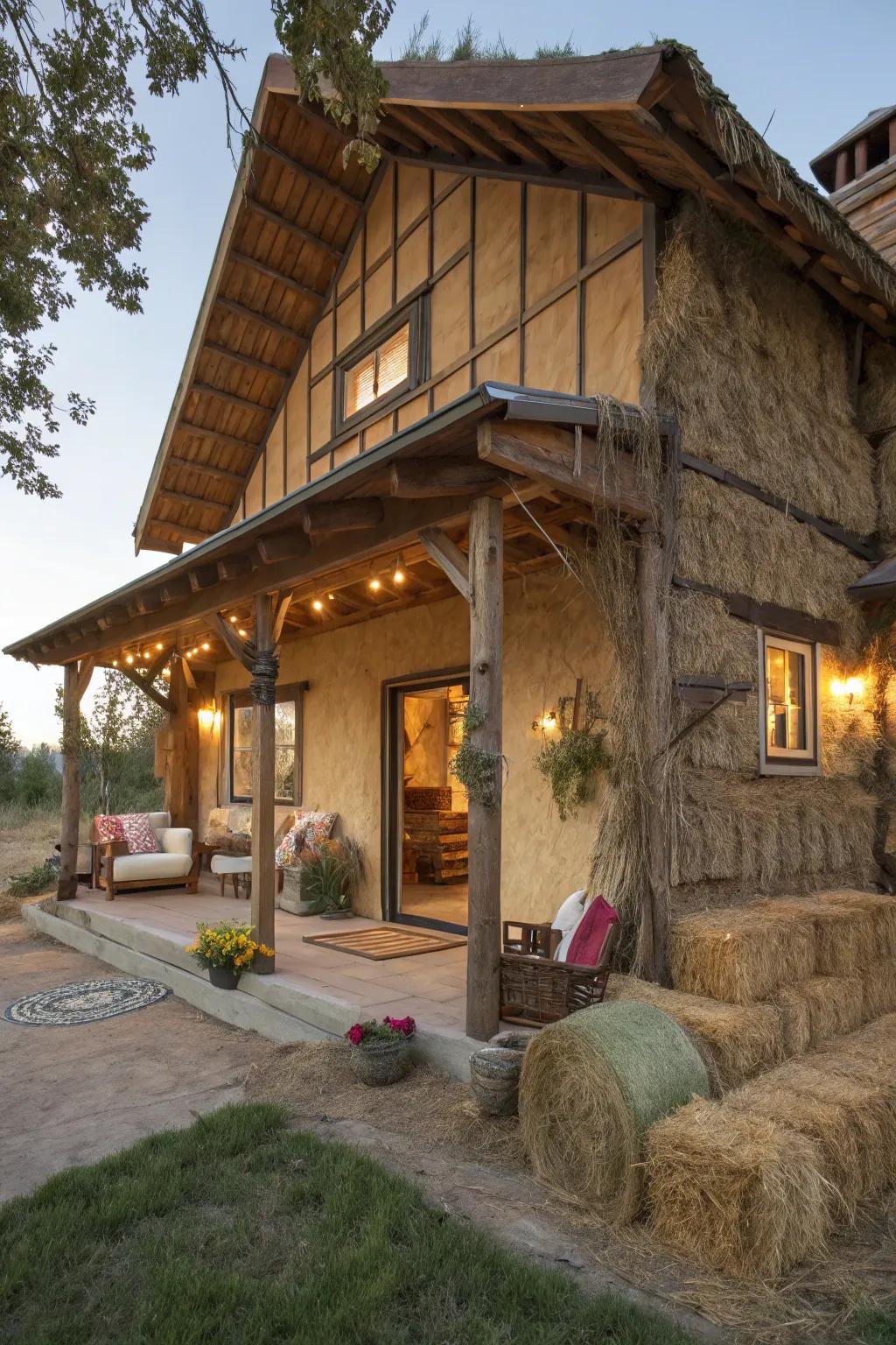 A warm and sustainable hay block house with excellent shielding.