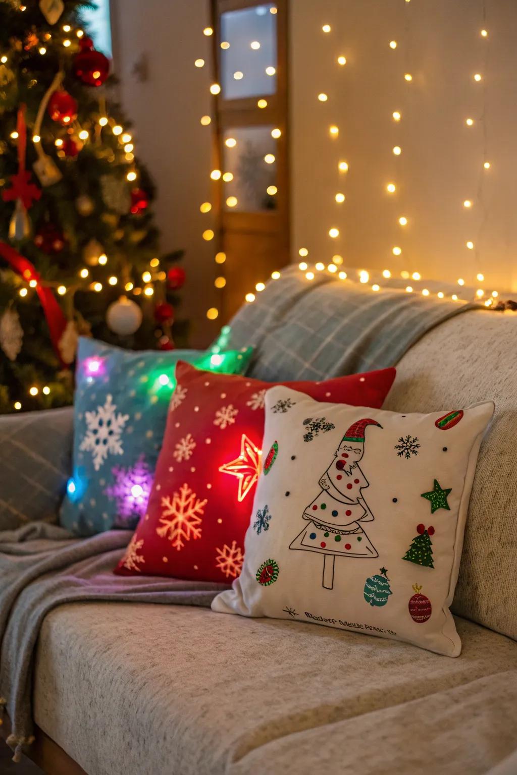 LED accents engendering a magical glow within the holiday decor.
