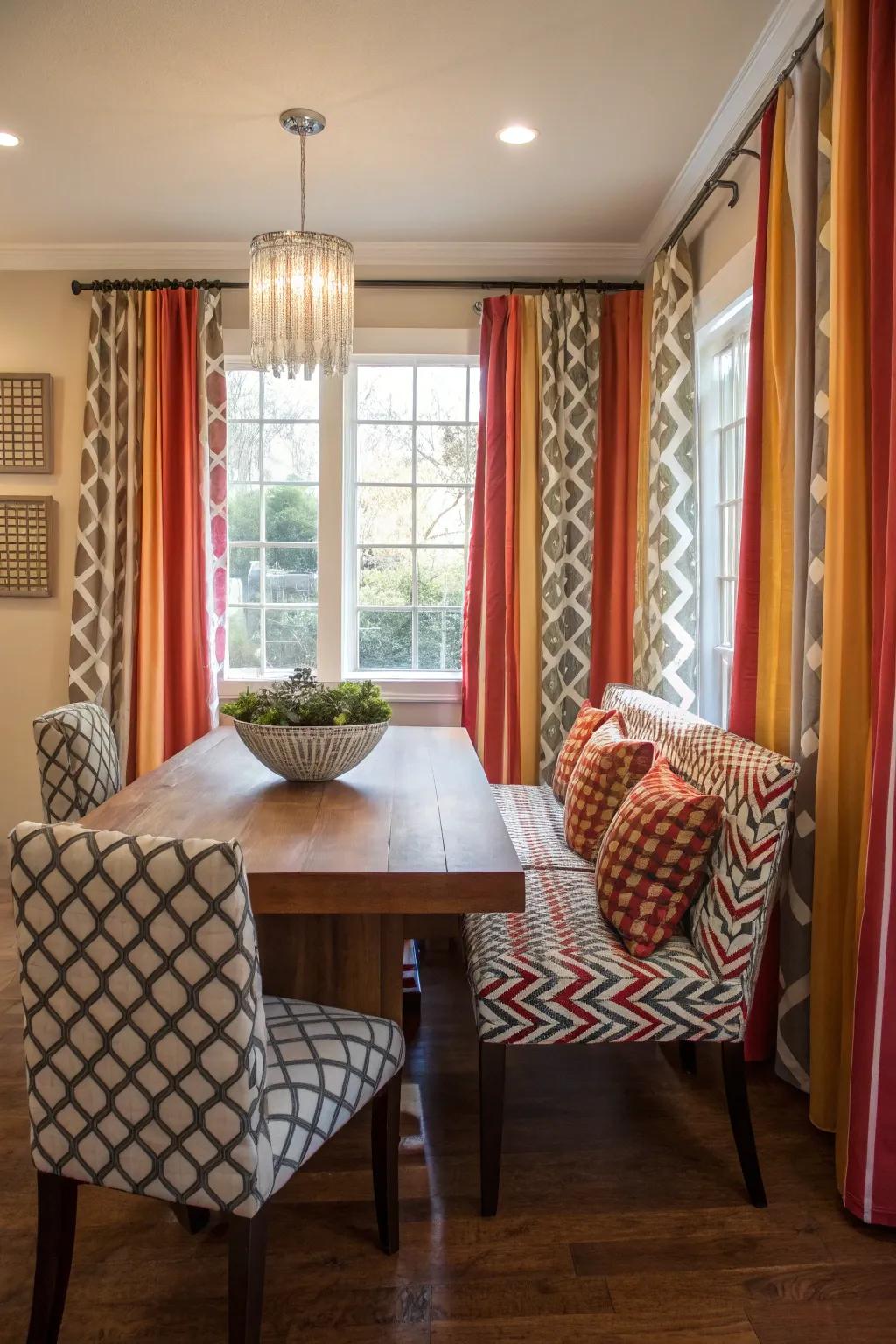 Bold patterns add a modern twist to coastal decor.