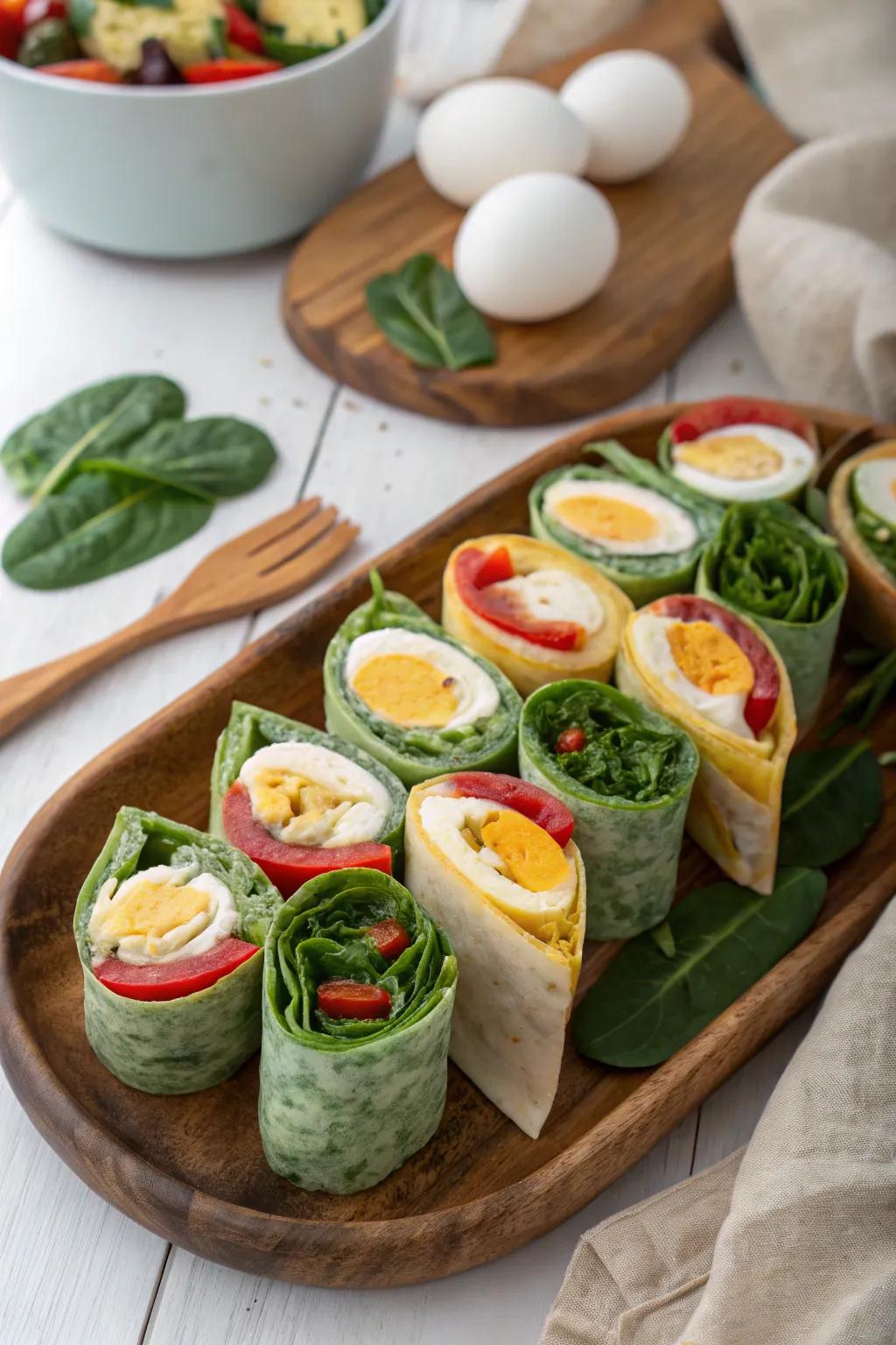 Rolled eggs, a satisfying and nutritious snack choice.