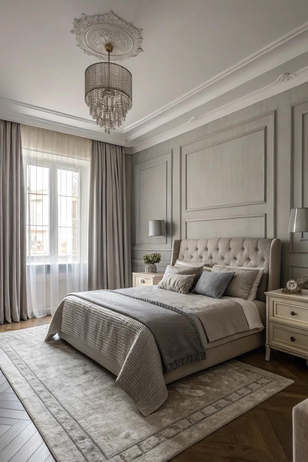 Monochromatic schemes create a harmonious and elegant bedroom.