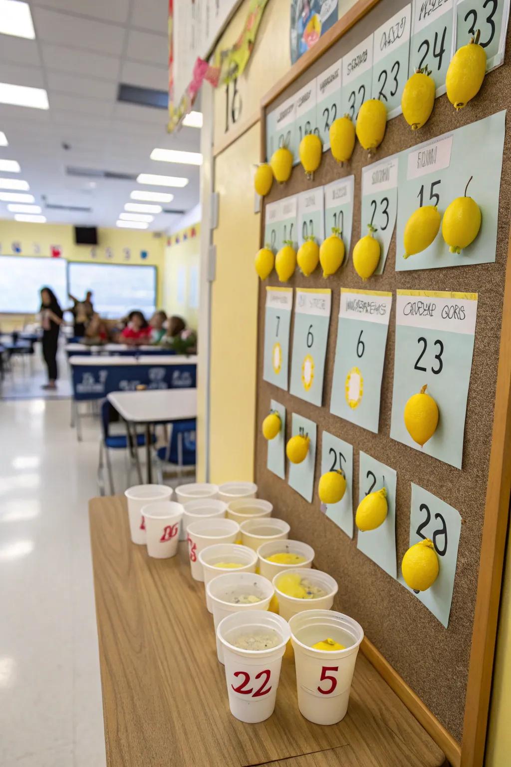 A sour beverage station countdown conveying revitalizing anticipation.