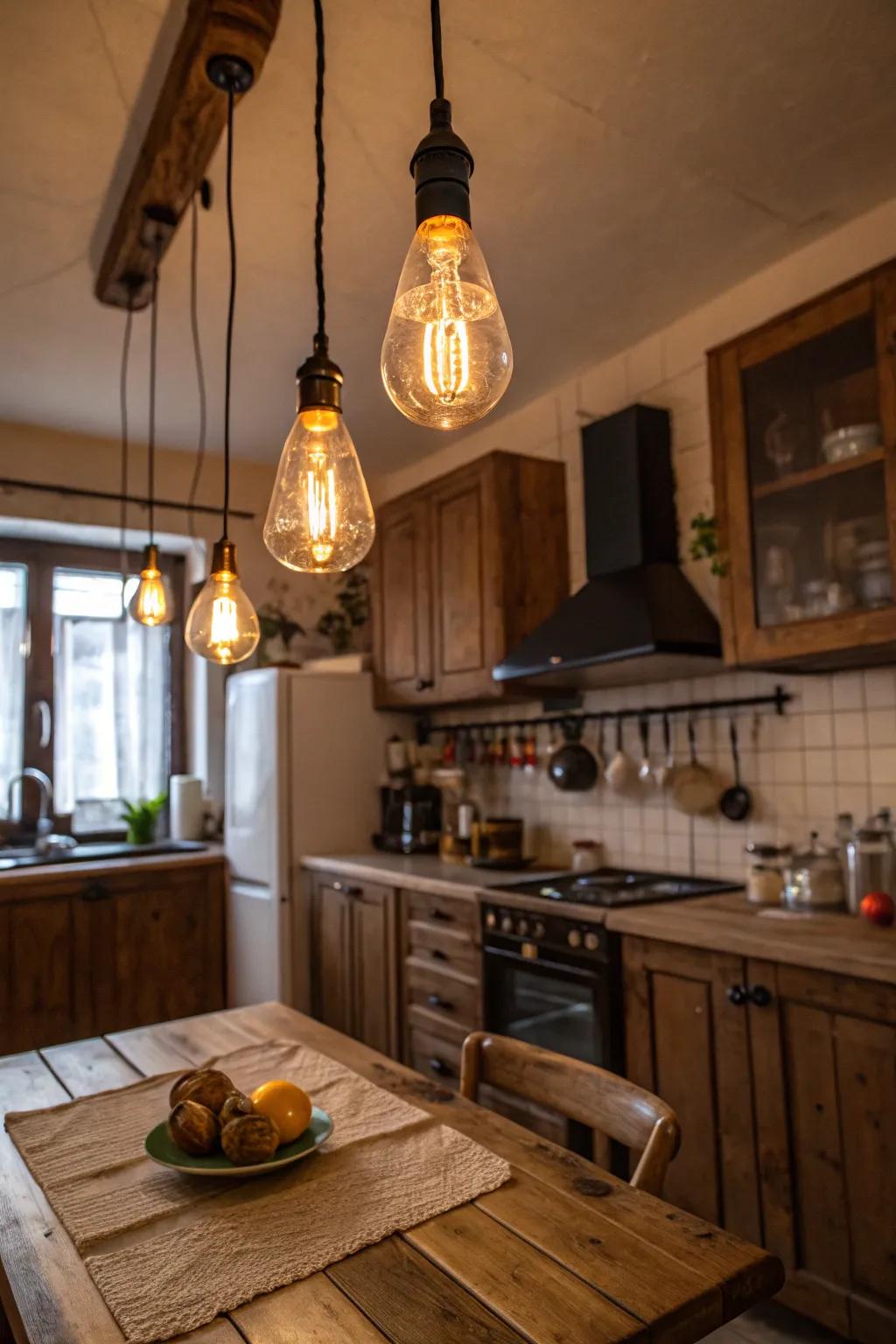 Ornamental light sources can introduce a warm classic touch.