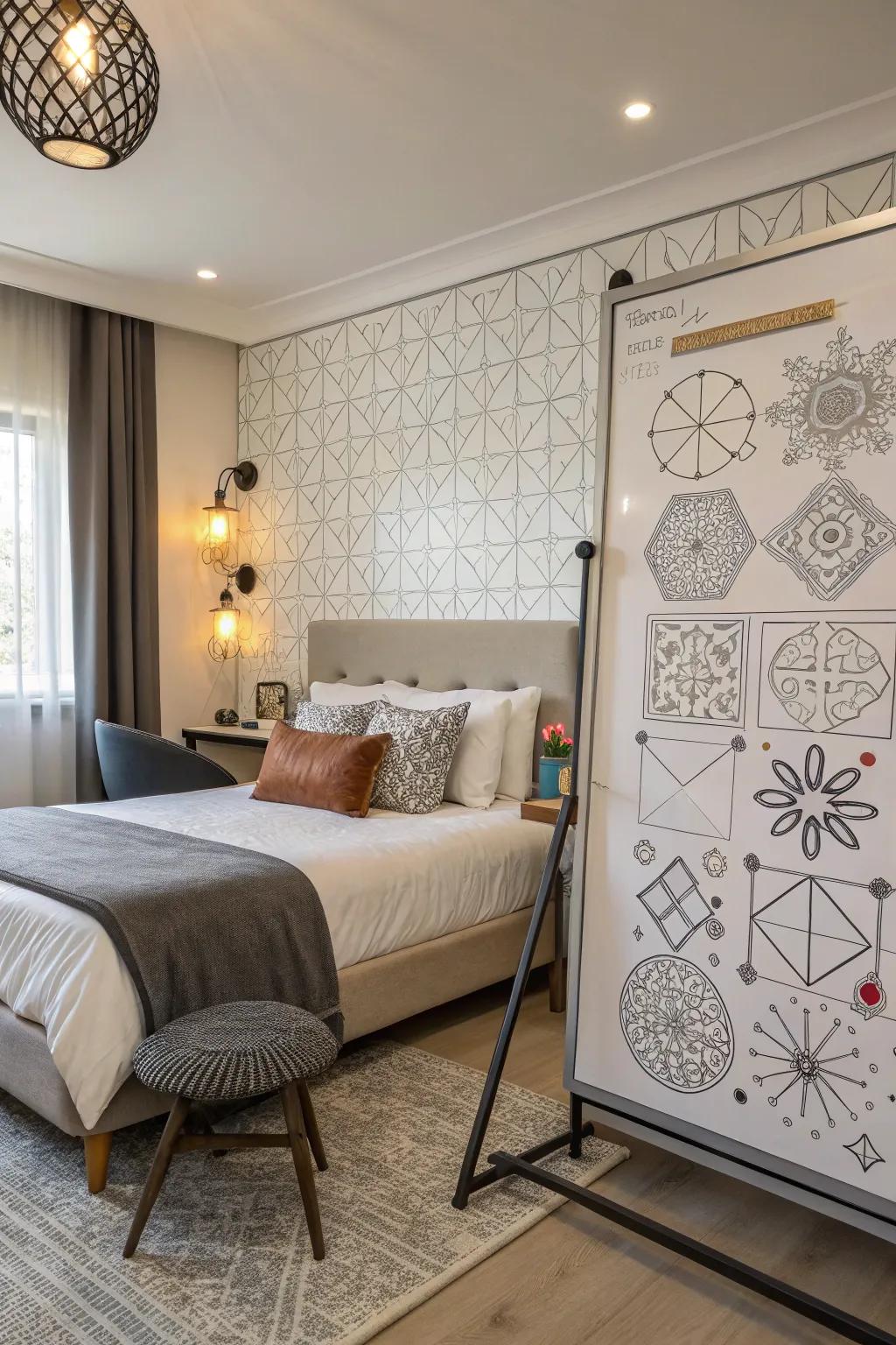 Elevate your room's style with chic geometric patterns.