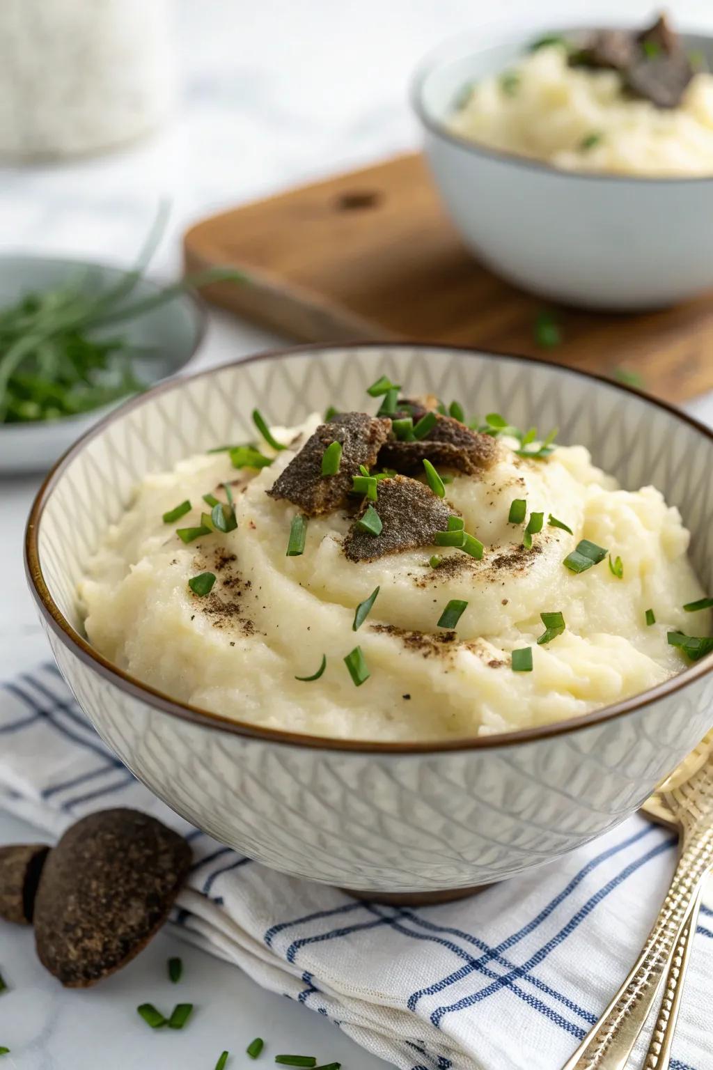 Rare fungi whipped spuds, a gourmet side dish for your December dinners.