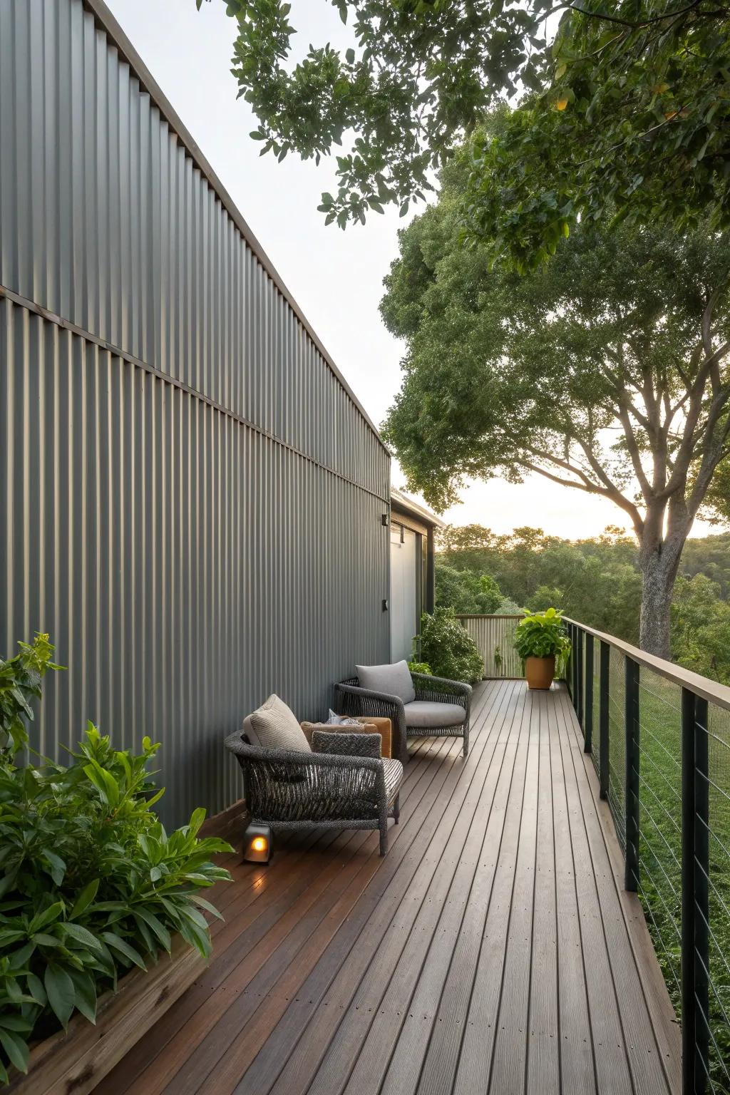 Add industrial flair with a crimped iron partition.