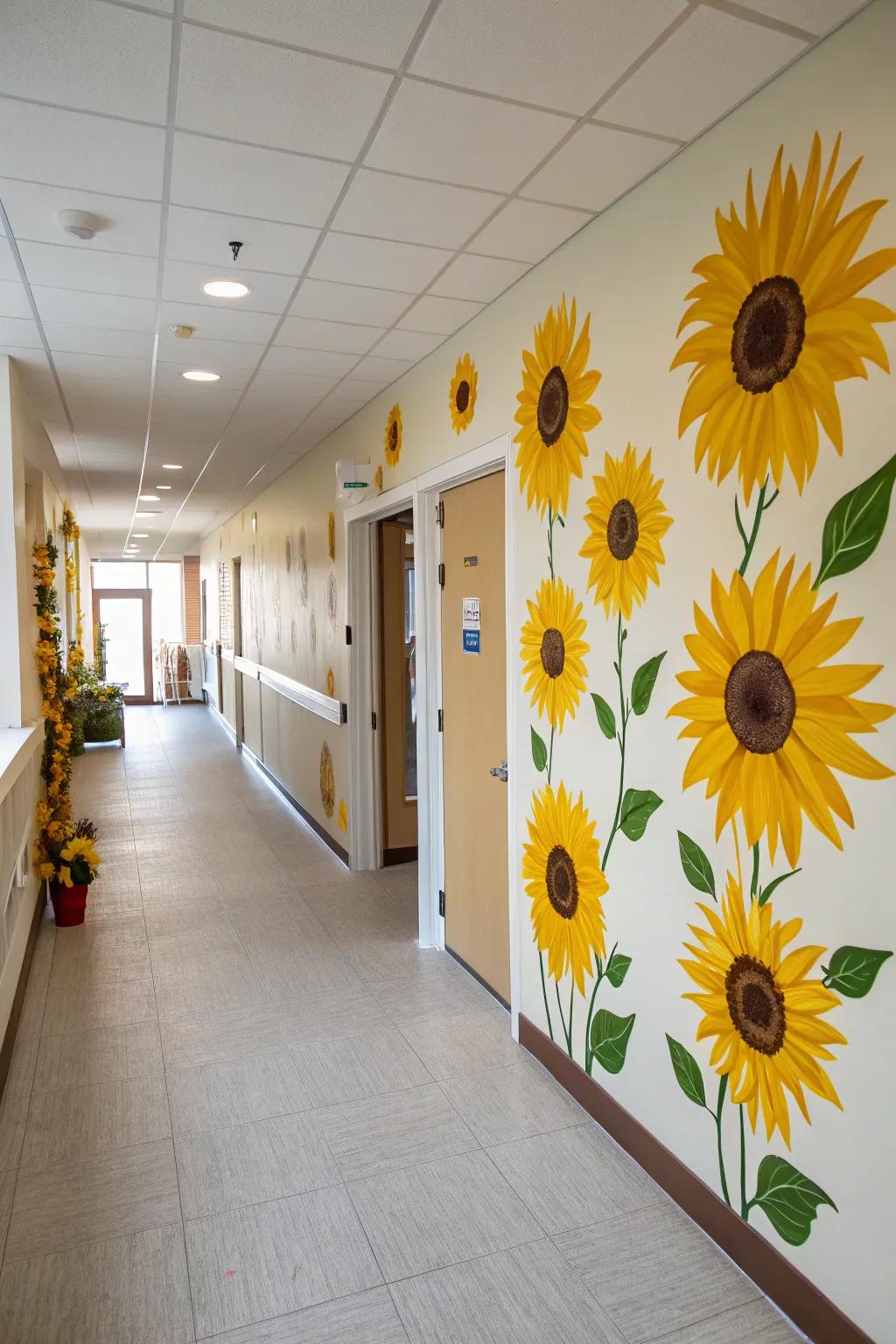 Sunflower wall decals offer a quick and easy way to update your space.