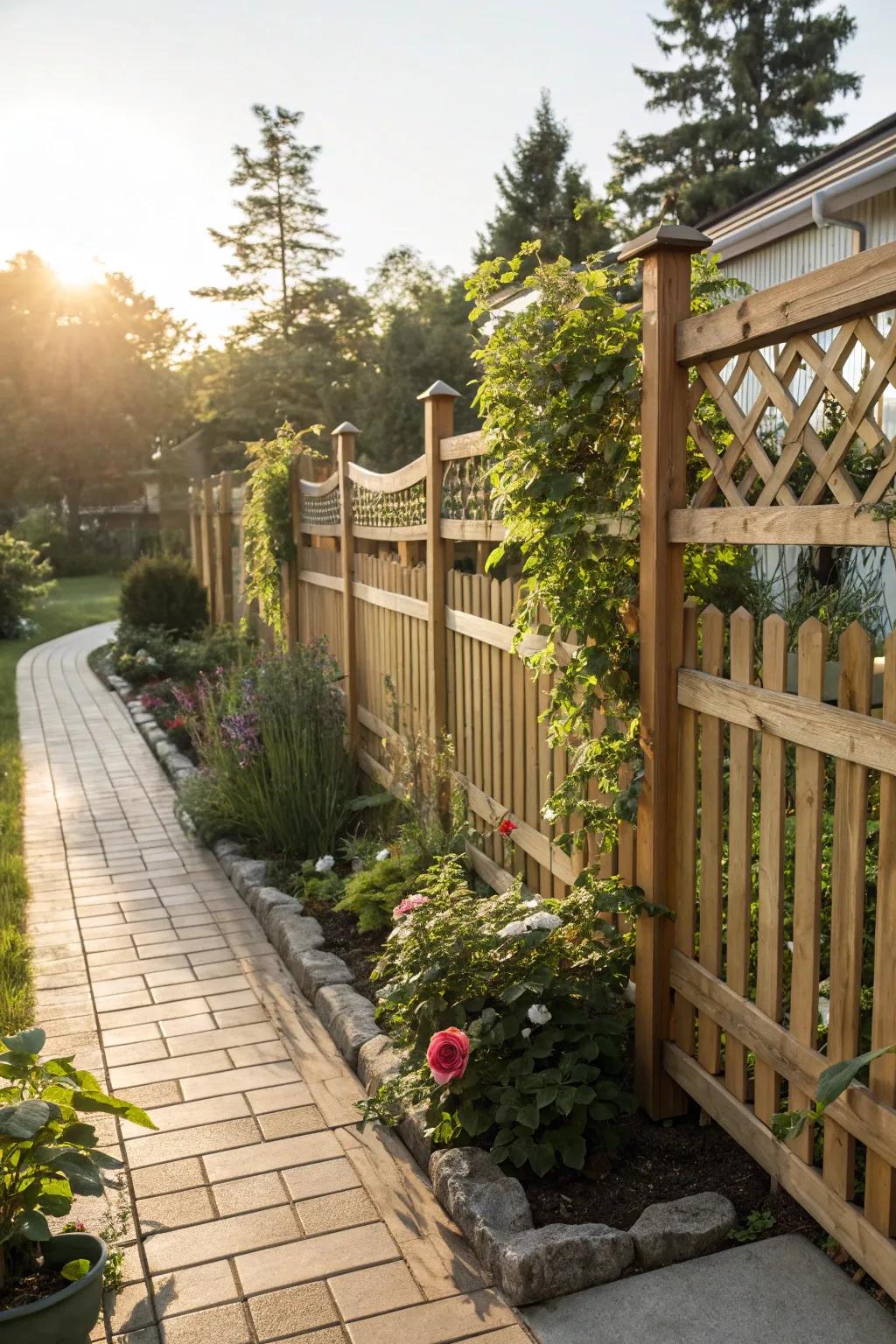 Shadowbox fences extend privacy with light and airflow.