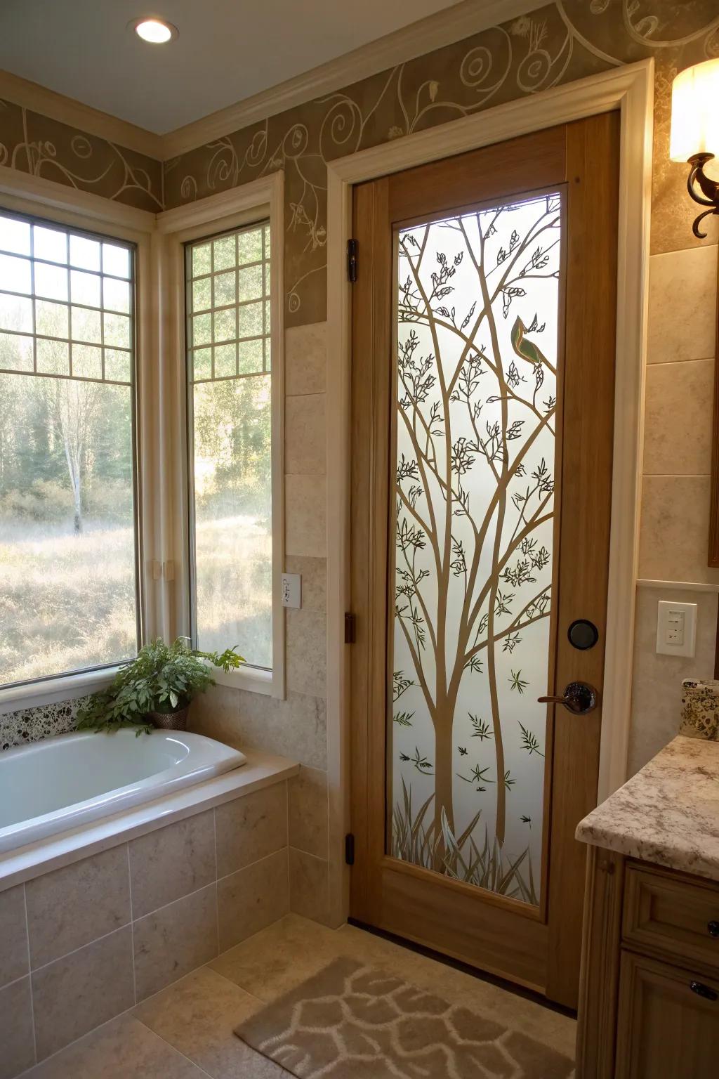 Tranquil serenity with naturalistic inspired panels.