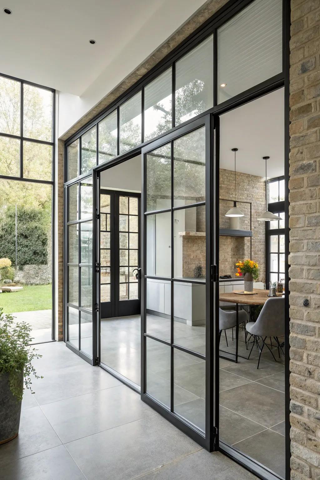 Blend light and structure with Crittall-style doors.