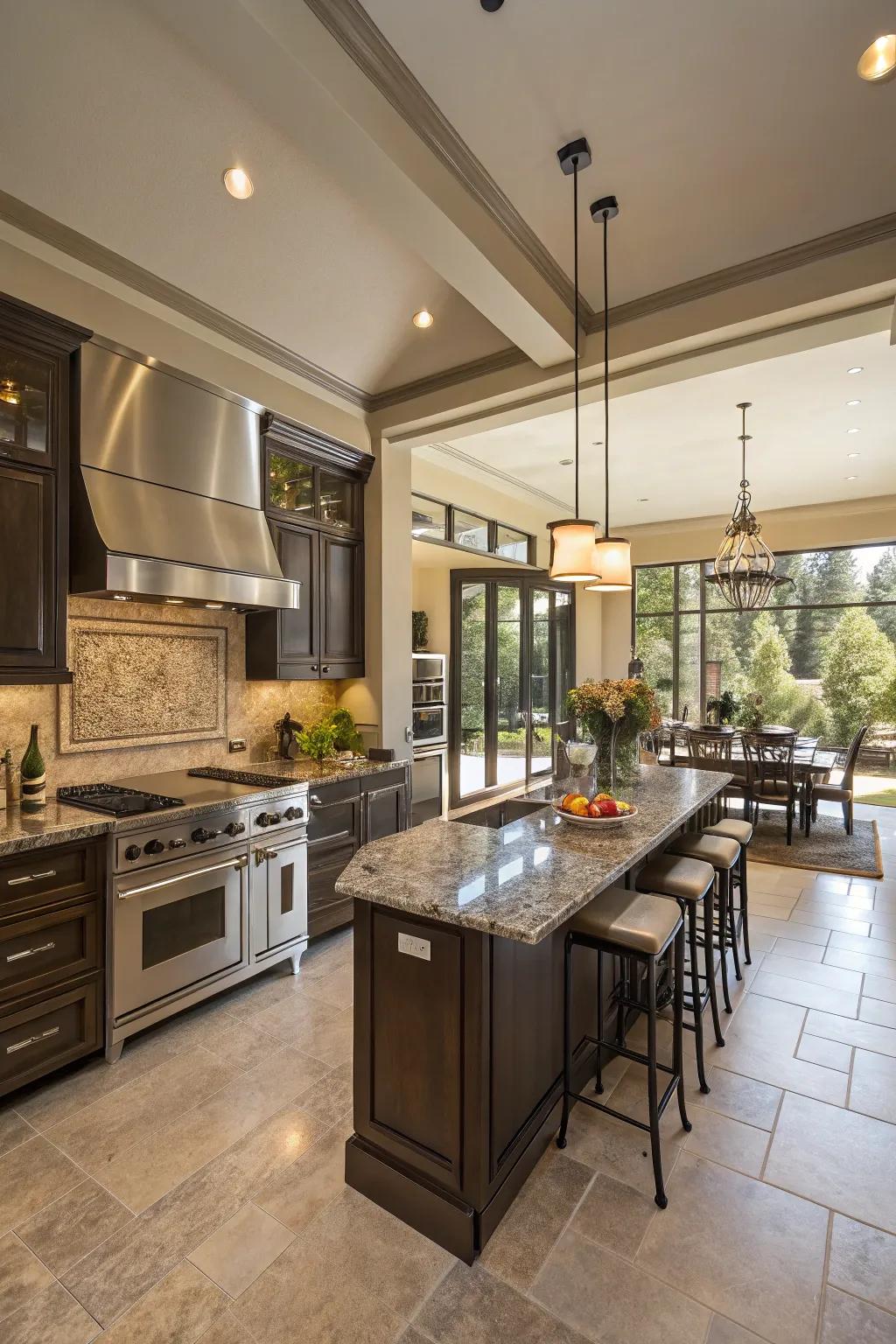 A gourmet kitchen both stylish and functional.