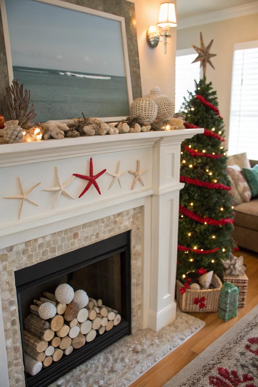 Coastal elements bring a seaside twist to Christmas.