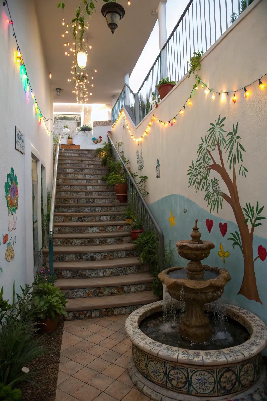 The memorability of stairwells is often driven by surprising and unique features.