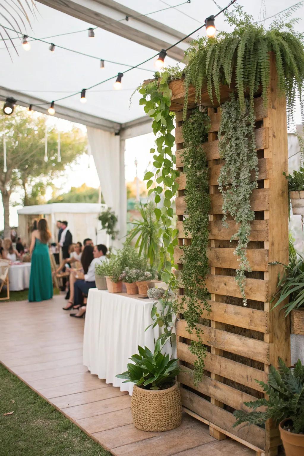 Earth-friendly backdrops honor love sustainably.
