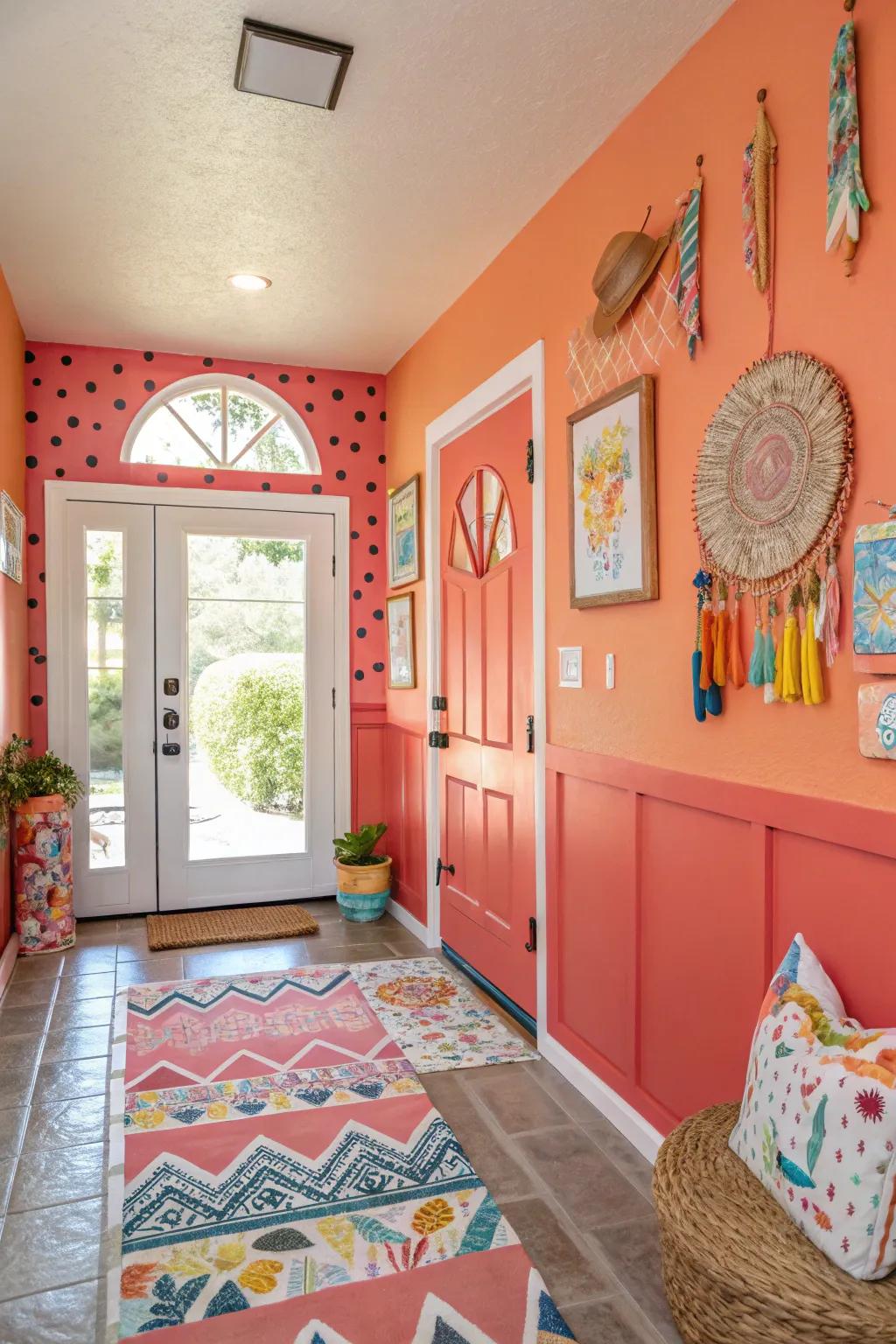 Infuse merriment with exuberant carmine.