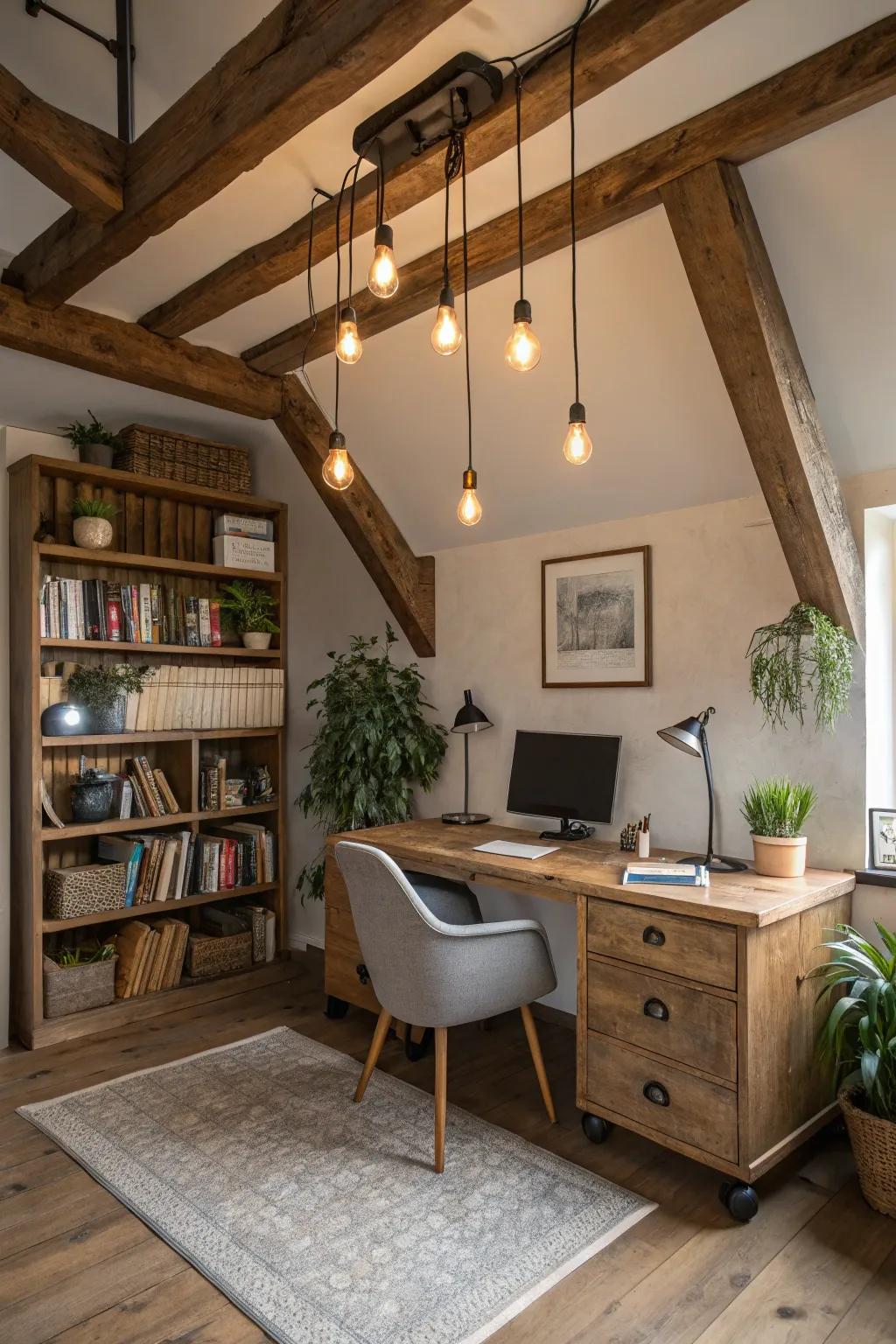 Vintage charm with Edison bulbs for a warm, retro feel.