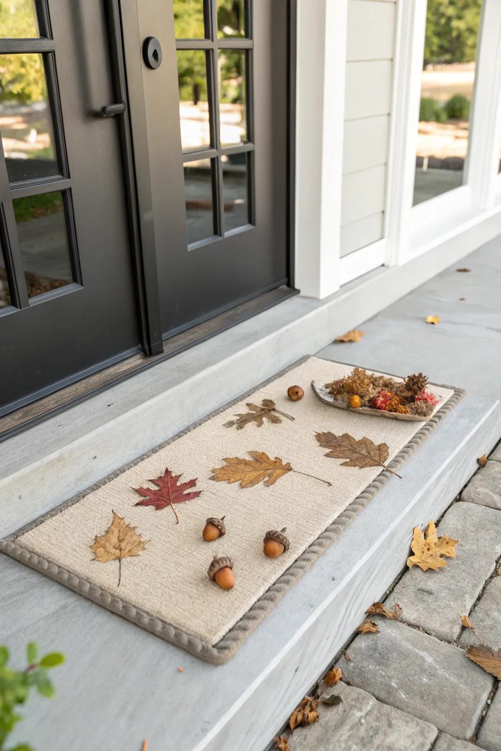 Minimalist front mat offering a chic, understated welcome.