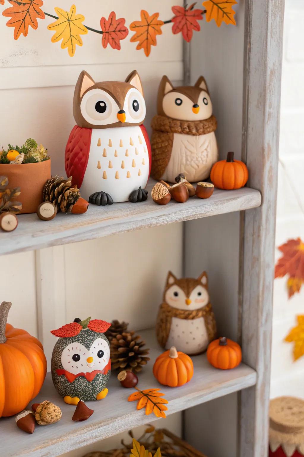 Add a whimsical touch with woodland creature decor.