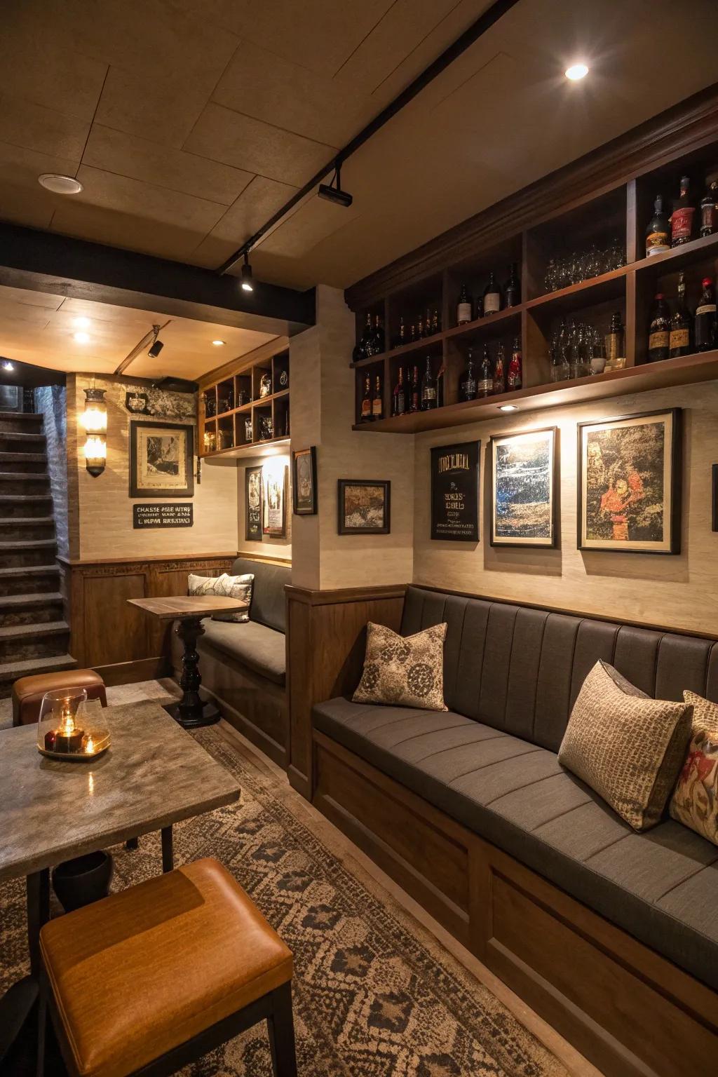Get creative with the cozy bar