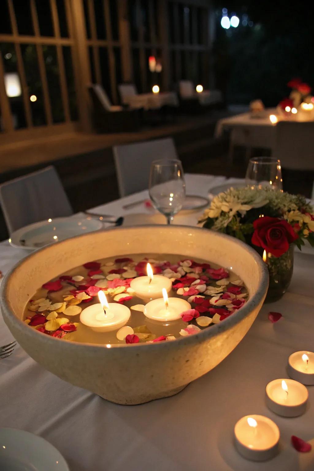 A tranquil candle-based flowering focus.