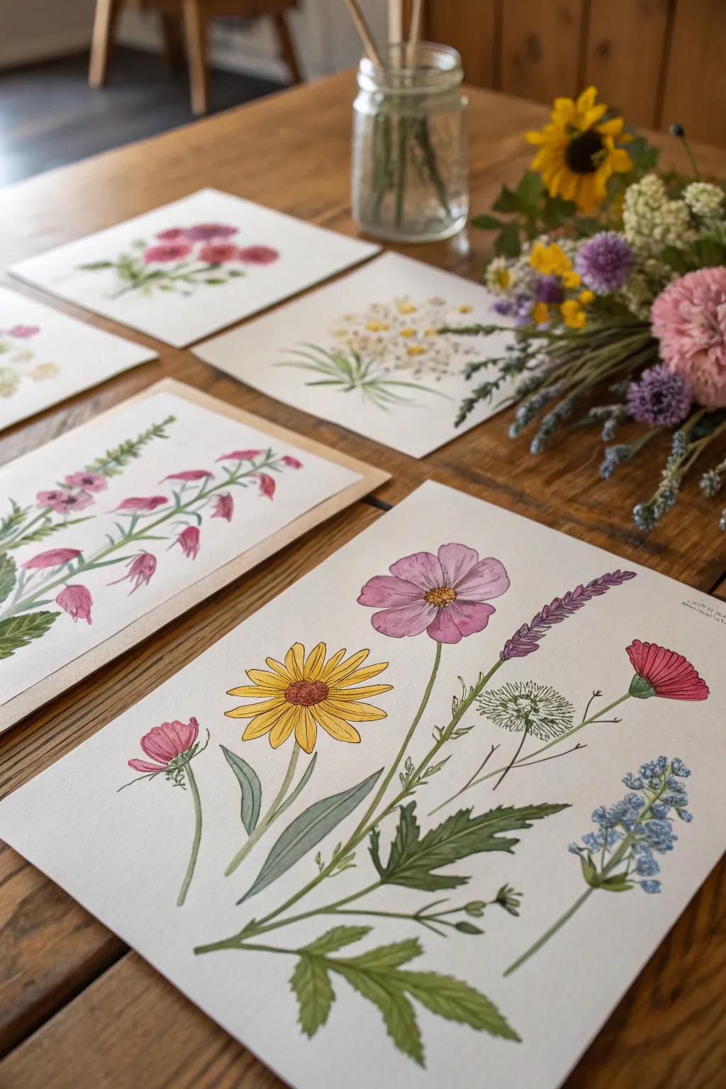 A lively collection of wildflowers bringing a free-spirited charm.