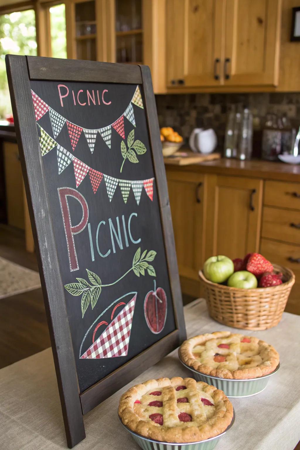 A nostalgic repast theme for playful chalkboard artistry.