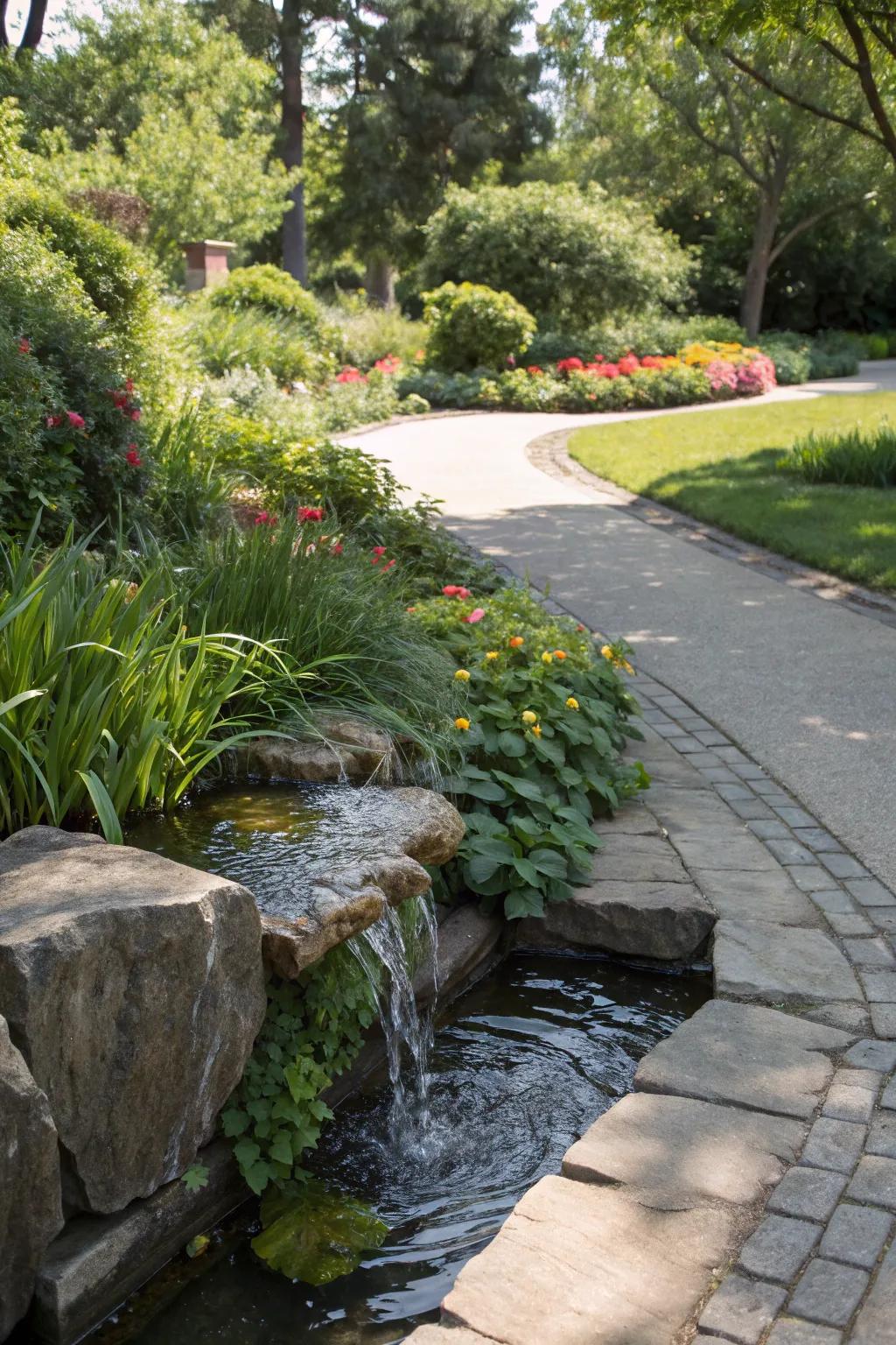 Water attributes append serenity and a lavish sensation to gateways.
