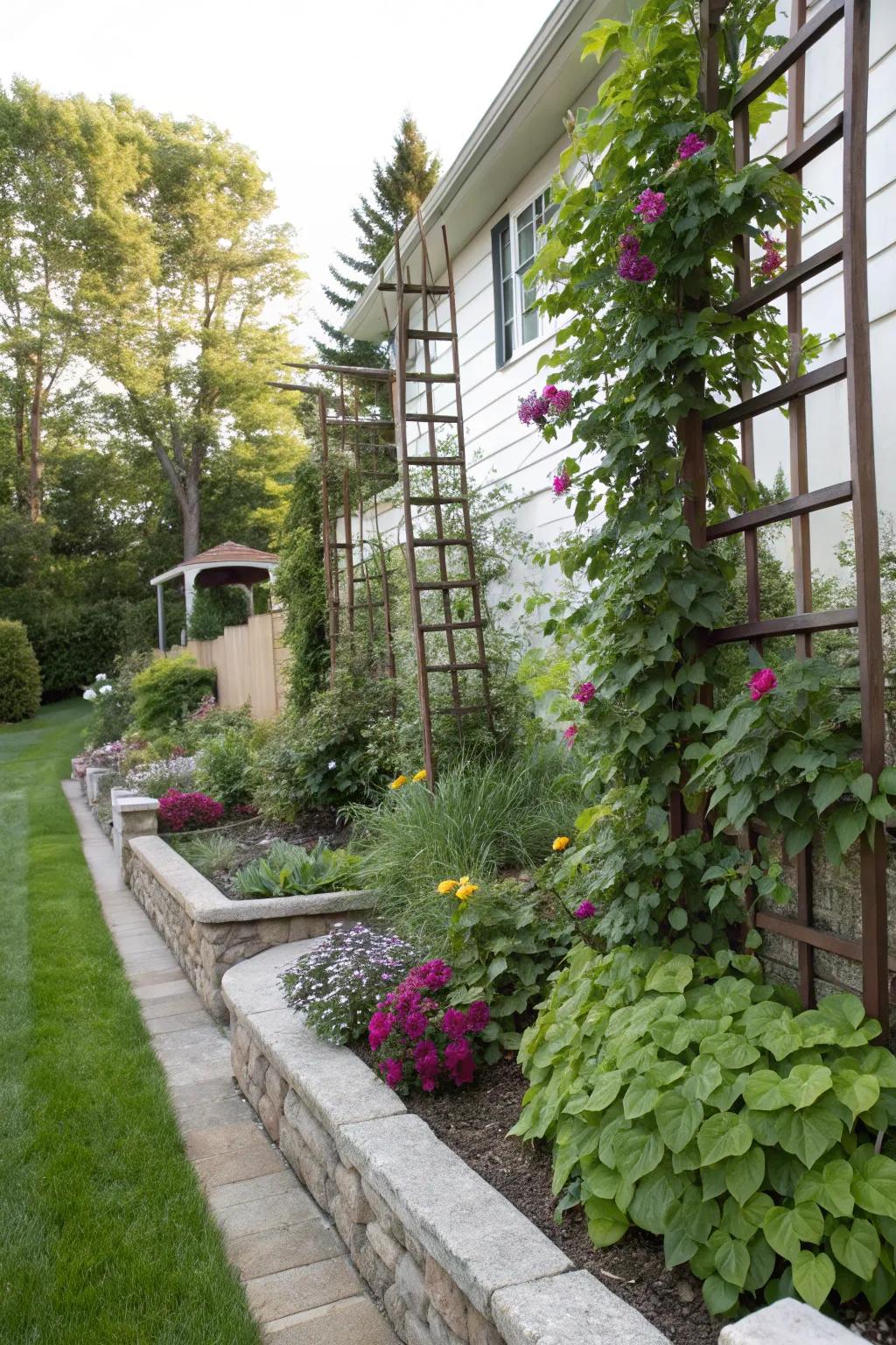 Vertical elements create a dynamic berm.