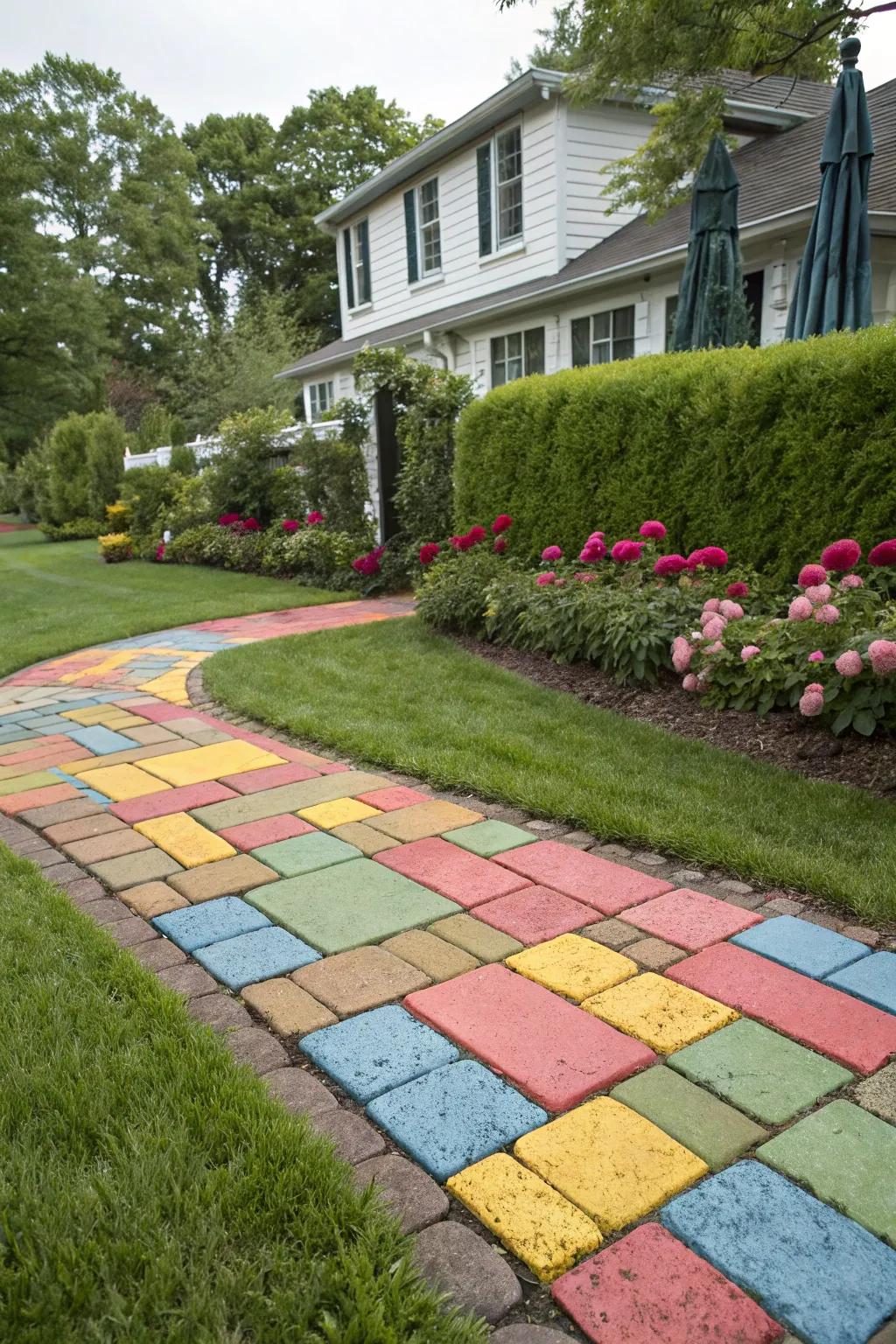 Daring stone colors can alter your front yard.