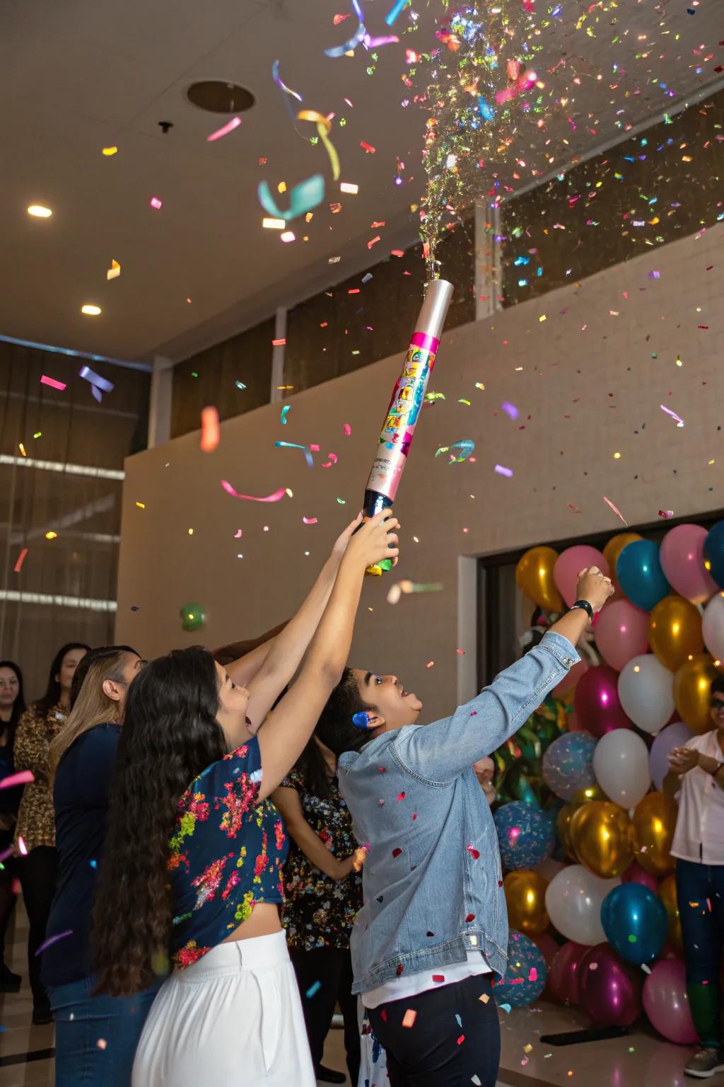 Heighten your gender reveal moment with a confetti-filled celebration.
