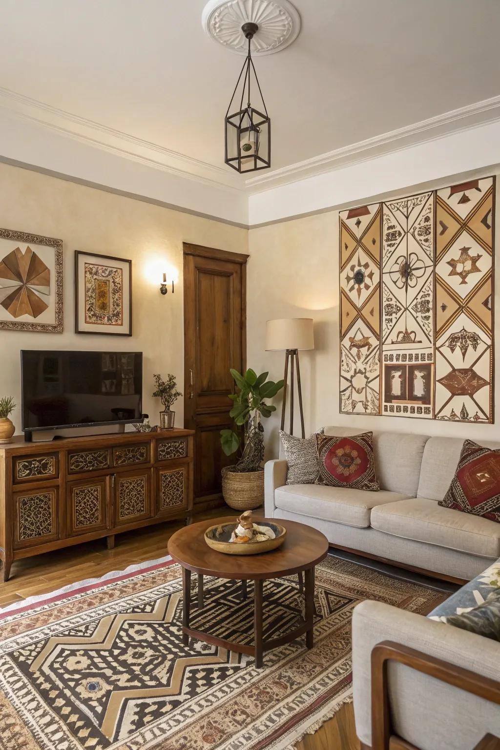 Contemporary style is combined with the past in vintage-inspired geometry.