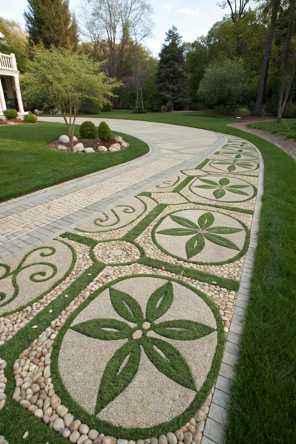Inventive mosaic patterns display individual taste.