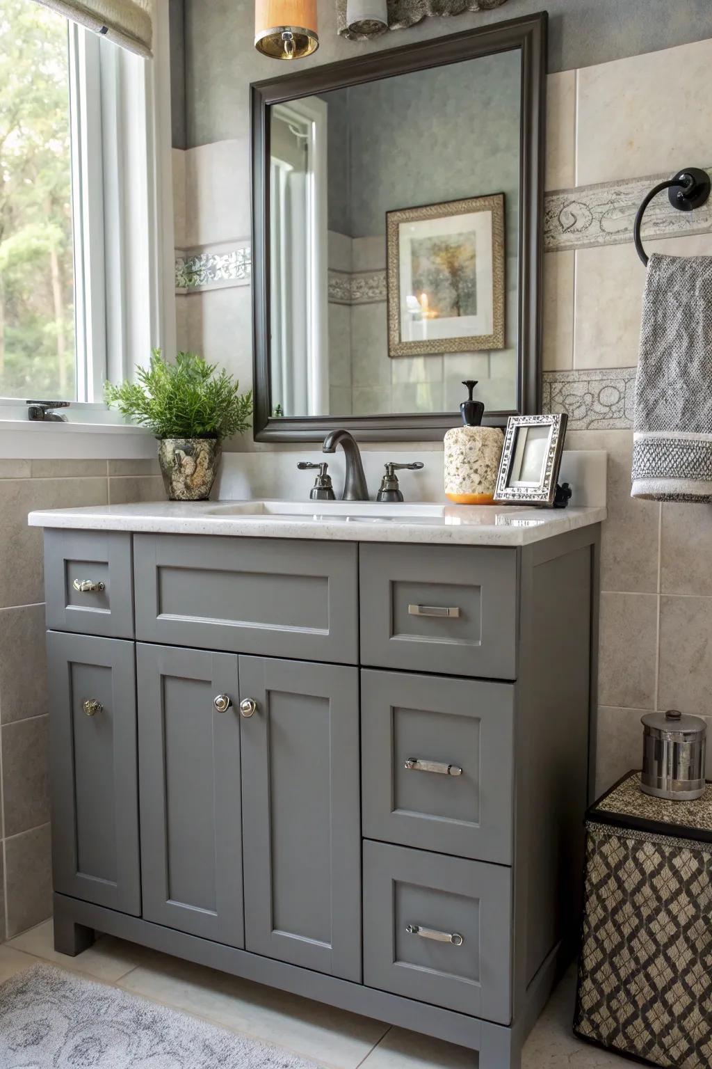 Personal elements such as photos and distinctive decor make the area your own.