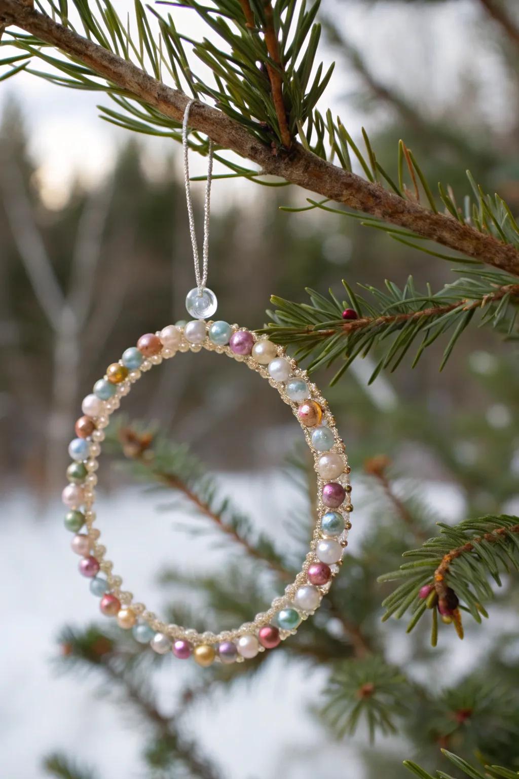 Intricate ornamented wreath adornments appending a refined impression to the festive tree.