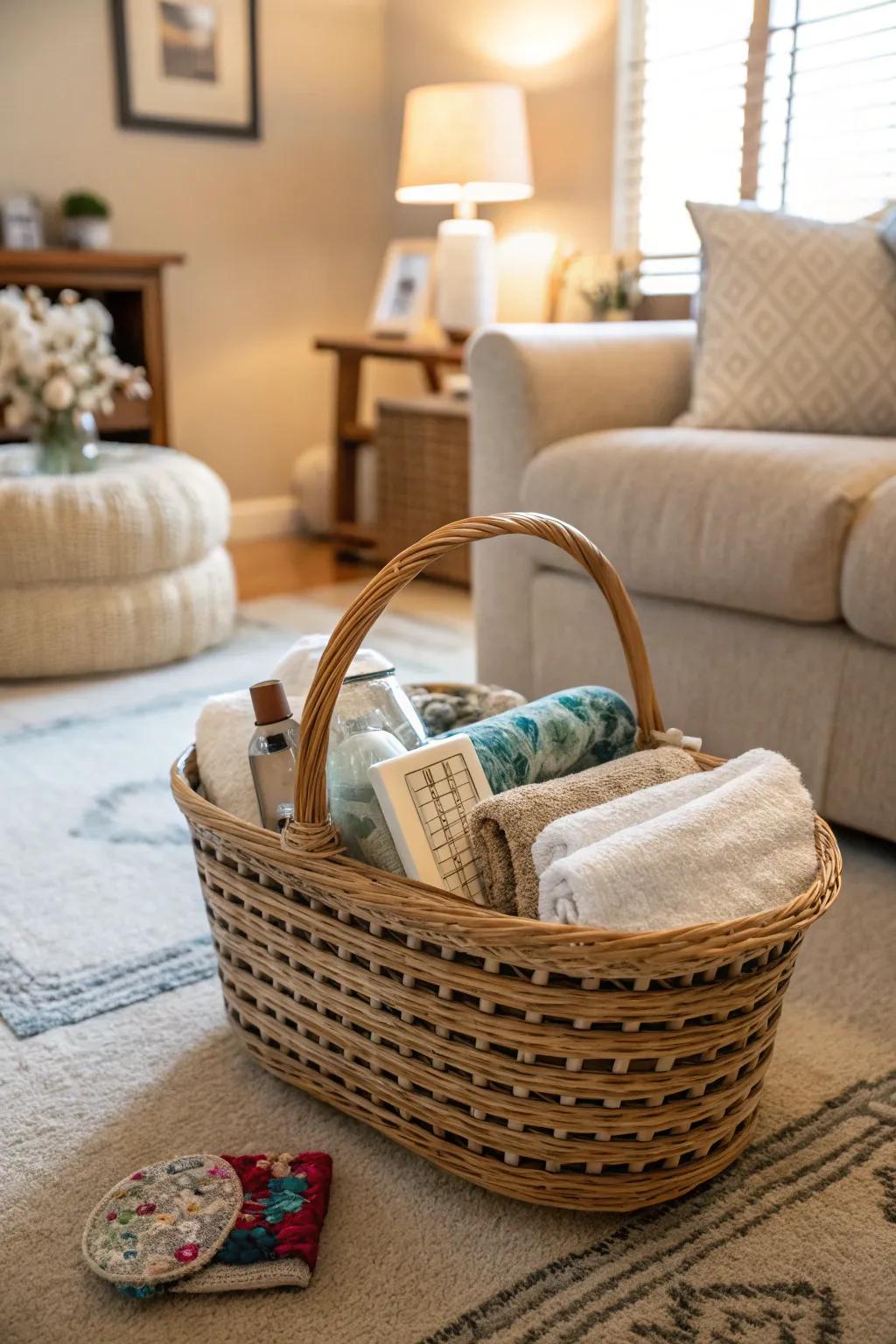 A handwoven basket is both a beautiful and practical addition to any home.