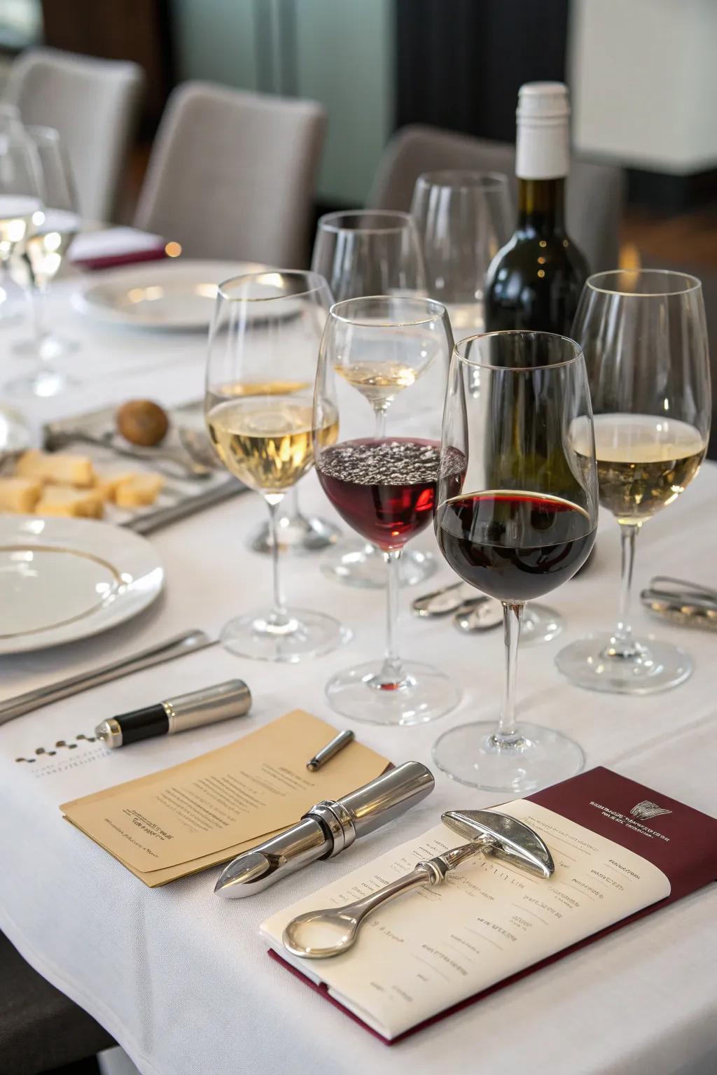 An exquisite wine discovery session setup for a refined housewarming