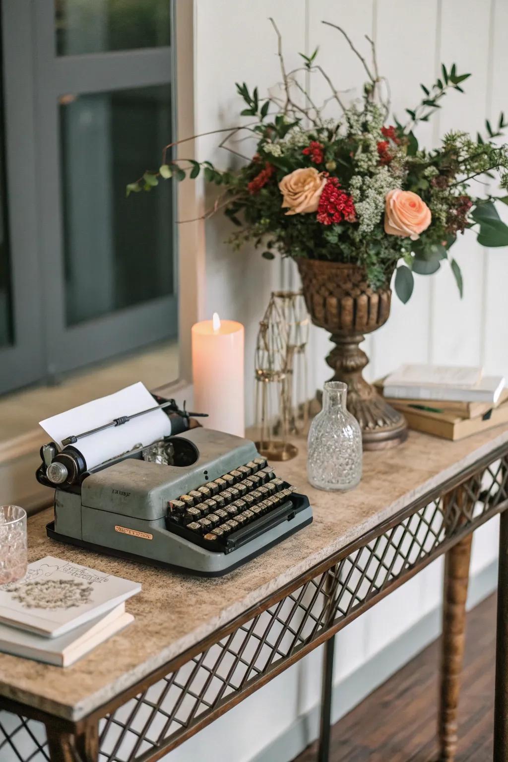 Unexpected items add surprise and intrigue to the setup.