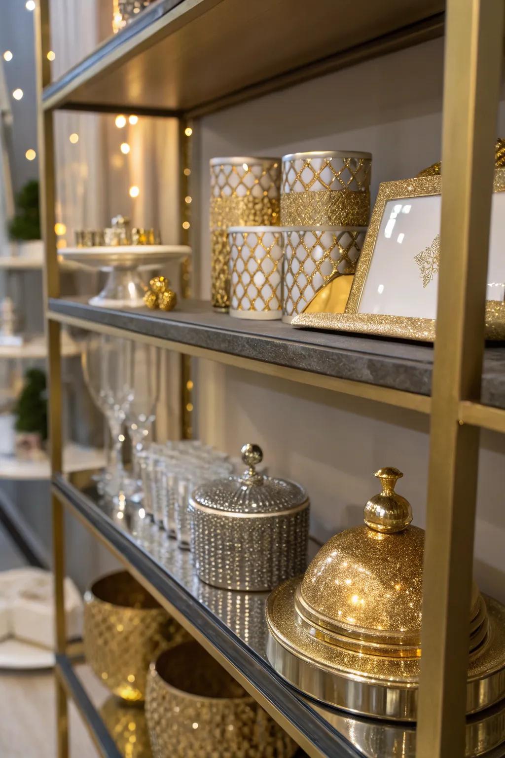 Metallics lend glamour and sparkle.