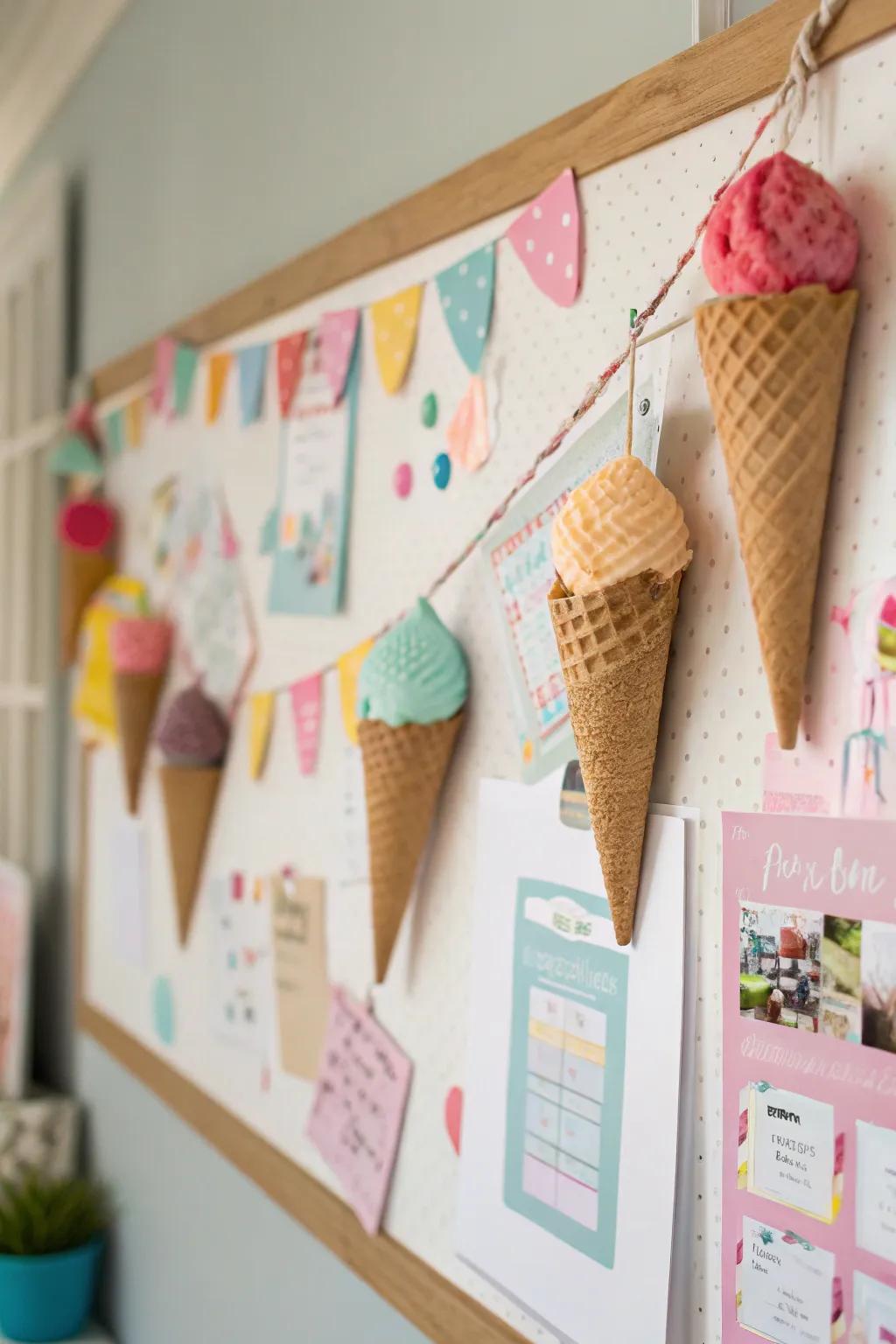 Add festive flair with a handmade dessert cone streamer.