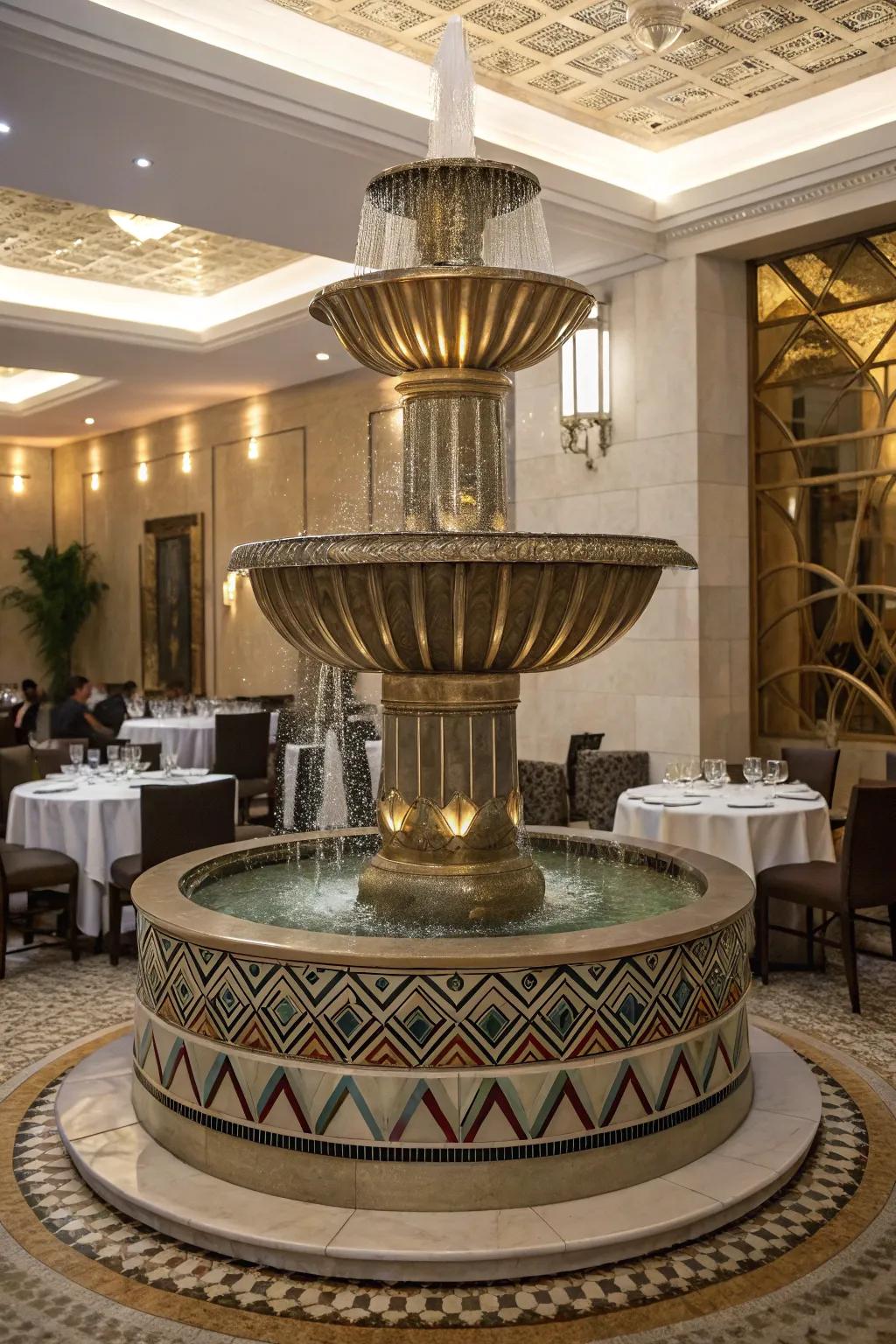 Art Deco cascades proffer a nuance of vintage elegance.