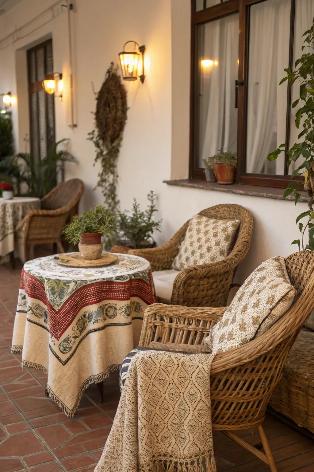 Textures introduce depth and allure to your indoor patio.